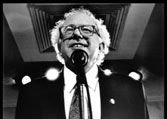 Black and white photo of Senator Sanders