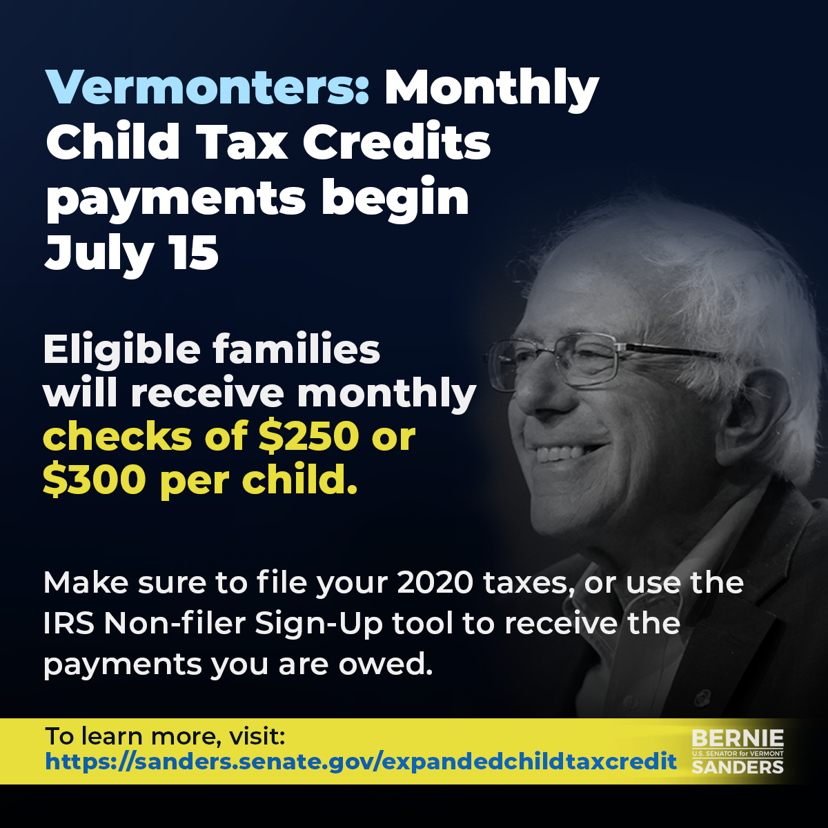 Expanded Child Tax Credit » Senator Bernie Sanders