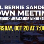Sen. Bernie Sanders’ Town Meeting with Finnish Ambassador Mikko Hautala