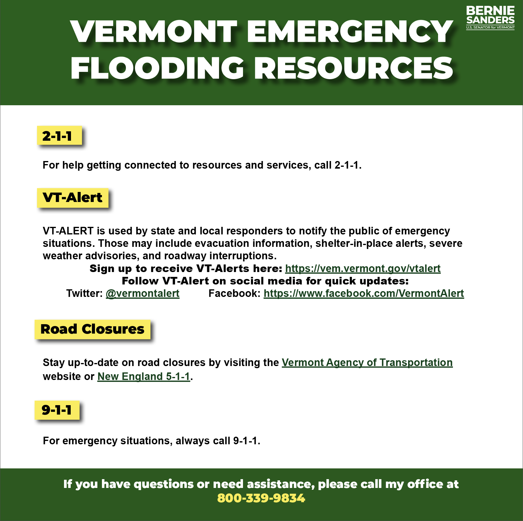 Emergency flooding updates and resources senator bernie sanders