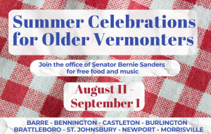 Flyer promoting Senator Sanders' Summer Celebration for Older Vermonters