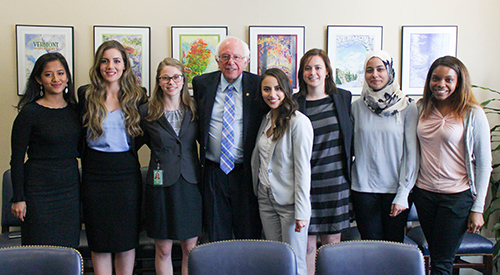 Senator Sanders with interns